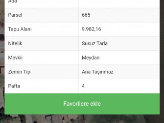 Mova Arkası Ana Caddeye 250mt Satılık 10 dönüm Arsa